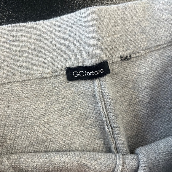 GC Fontana Cashmere Silk Wool Blend Wide Leg Pull On Cropped Knit Pants - Picture 4 of 8